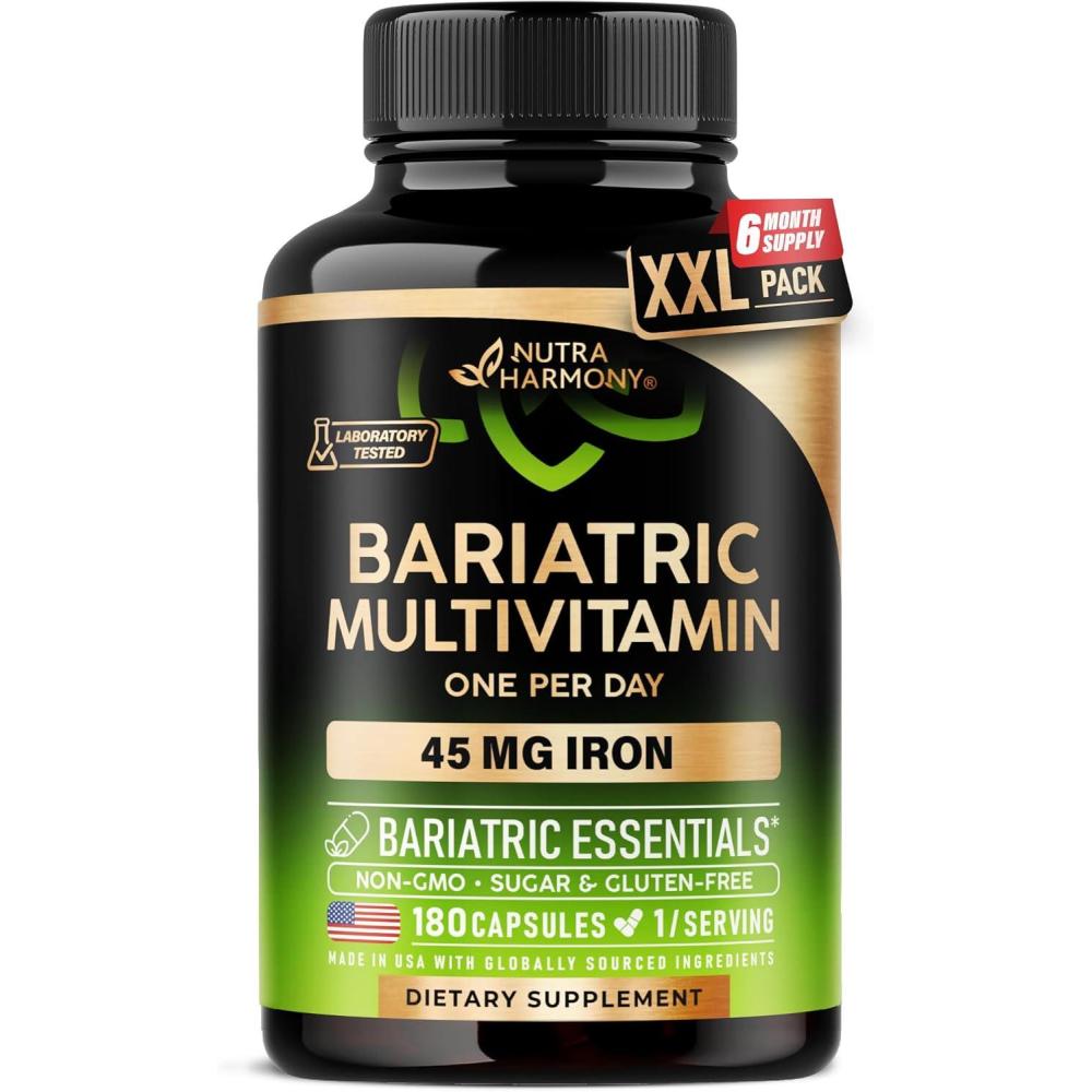 image:imageBariatric Multivitamin  45 mg Iron Supplements  Made in USA  for Women amp Men  AllinOne 21 Essential Vitamins  Gastric Sleeve Support  Free of Sugar Gluten amp Soy  90 Capsules Once Daily180 Count Pack of 1