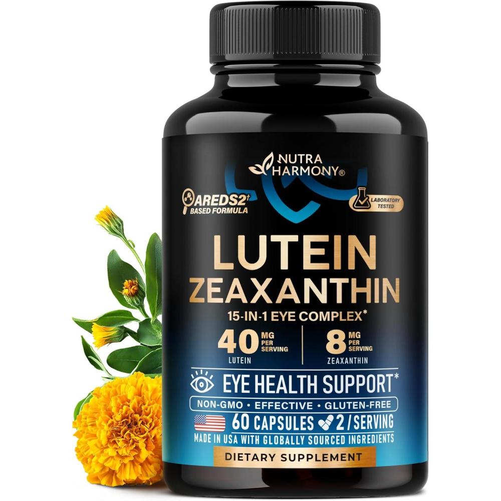image:imageEye Vitamins  Lutein and Zeaxanthin Supplements  AREDS2 Based Supplement for Seniors amp Adults  Eye Health amp Vision Support  Saffron Zinc Vitamins Copper Super Greens  Made in USA 60 Capsules