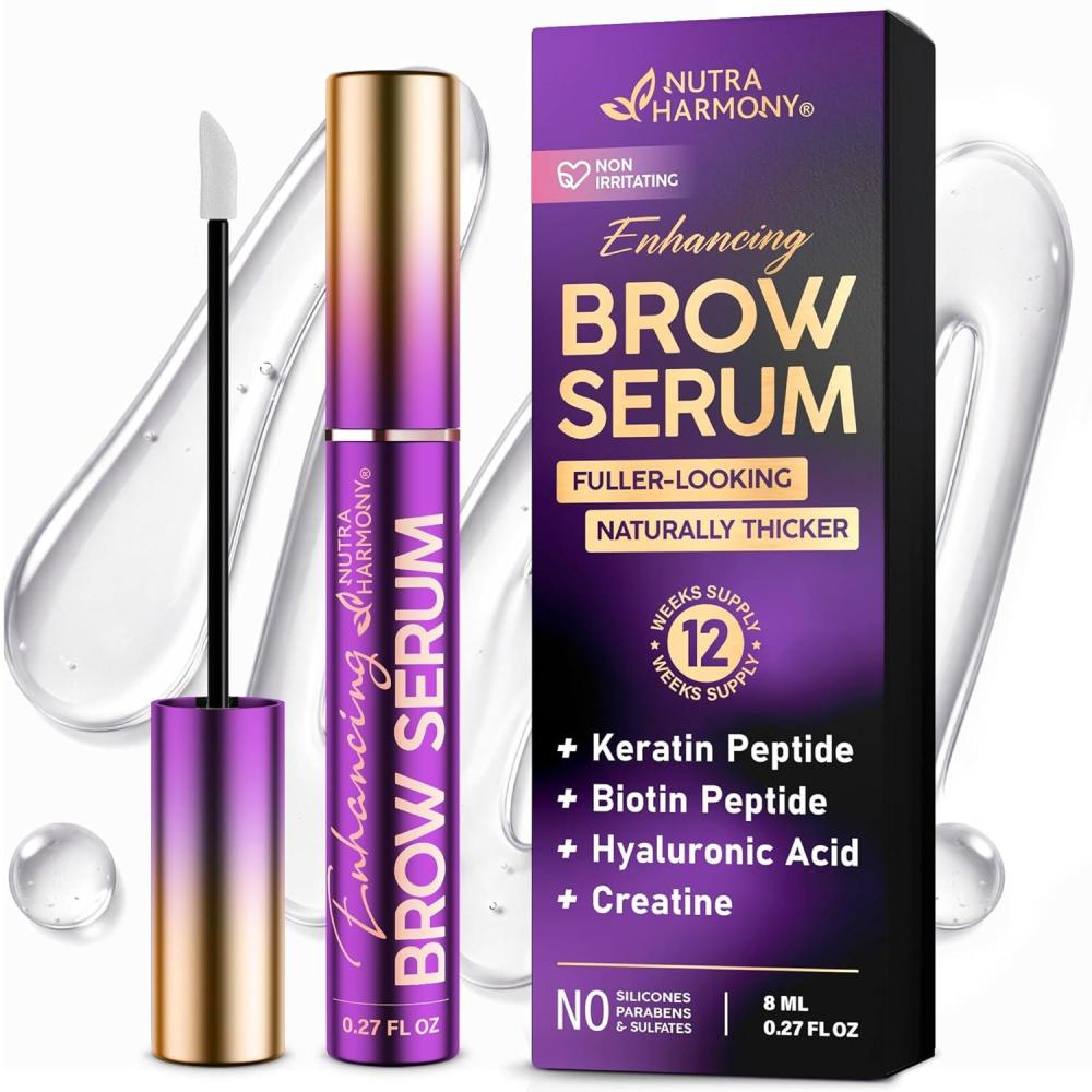 image:imageEyebrow Growth Serum  Peptide Brow Serum for Fuller Thicker Looking Brows  Biotin amp Hyaluronic Acid Conditioning Formula for Sparse Thin amp Patchy Brows Lightweight Advanced Brow Care 027 fl ozUnscented