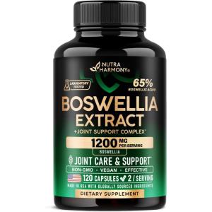 Boswellia 1200mg – Boswellia Extract | Turmeric | Hyaluronic Acid | MSM | Same – Joint Health & Comfort – Boswellia Serrata | 65% Boswellic Acid – for Men & Women – Made in USA – 120 Capsules(120 Count (Pack of 1))