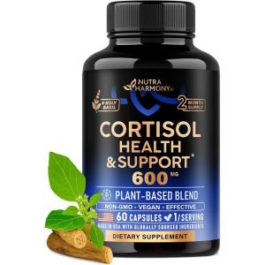 Cortisol Supplement for Women – Holy Basil | Ashwagandha | Rhodiola | L-Theanine – Plant-Based Hormone Balance – Mood, Focus & Sleep Support – Made in USA – Vegan, Non-GMO – 60 Capsules for 2 Months(60 Count (Pack of 1))