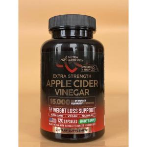 Apple Cider Vinegar Capsules – 15000 mg of Raw Apple Cider Vinegar Equivalent** – 100% Natural Pure ACV – Energy, Metabolism & Weight Loss Support – 3rd Party Lab Tested – 120 Capsules, 60-Day Supply