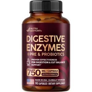 Digestive Enzymes for Women – Multi Digestive Enzymes | Papaya | Bromelain | Probiotic & Prebiotics – Gut & Digestion Support, Bloating Relief – Vegan, Lab Tested – Made in USA – 90 Capsules, One/Day